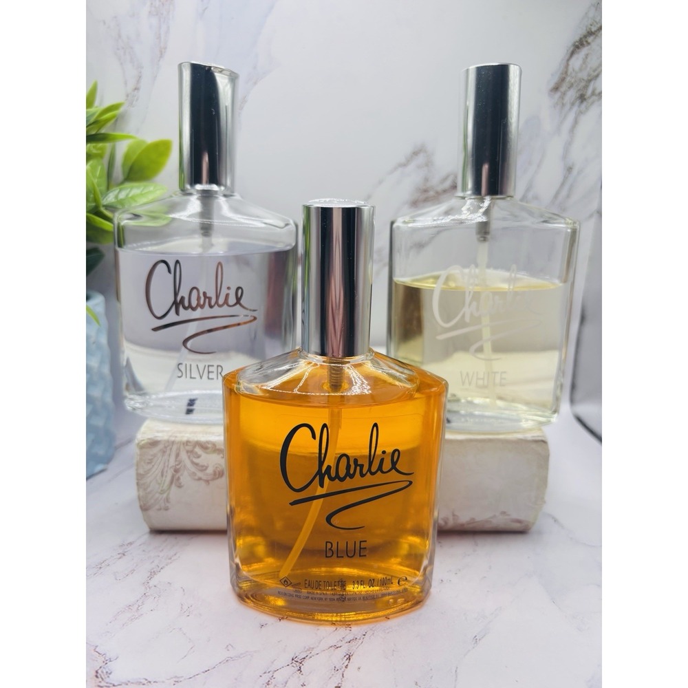 Charlie Blue,‎ White & Silver EAU DE TOILETTE Natural Spray 3.3 fl oz Lot Of 3